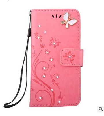 IPHONE6S PU leather butterfly flowers diamond etui na telefon iPhone 8